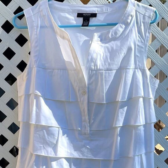 Alfani White Sundress- White- Knee Length- Size 6 - Picture 3 of 5